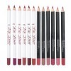 Crayon à lèvres, 12pcs Lip Liner Set Uniforme façonnant en douceur pour représenter des lignes colorées pour augmenter les lè