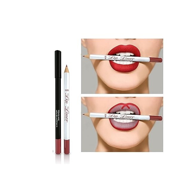 Crayon à lèvres, 12pcs Lip Liner Set Uniforme façonnant en douceur pour représenter des lignes colorées pour augmenter les lè