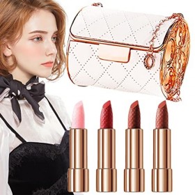 rouge à lèvres mat en velours 3/4 couleurs avec sac à chaîne Kit rouge à lèvres en velours longue durée maquillage baume à lè