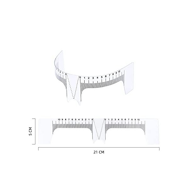 Lot de 2 règles de positionnement pour sourcils - Réutilisables - Pour le positionnement des sourcils