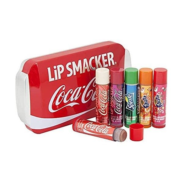 Lip Smacker - Collection Canettes Coca-Cola - Ensemble Baumes à Lèvres de Différents Parfums - Cadeau Sucré en Canette Classi