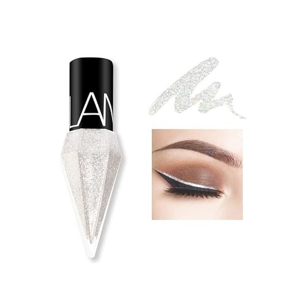 5 couleurs Liquid Glitter Shiny Eye Liners Cosmetics High Pigment Shimmer Sparkling Silver Metallic Eyeliner Coloré Nacré Lon