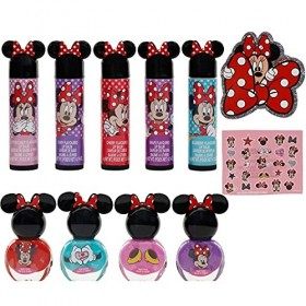 Disney Minnie Mouse - Townley Girl Sparkly Maquillage Cosmétique Set pour Filles avec Baume à Lèvres Vernis à Ongles Autocoll