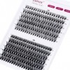 FADVAN Individuel Extension de Cils Cluster Faux Cils Professionnel 30P+40P 0.07D Curl 9-16mm Mixed Naturel en Soie Cils Volu