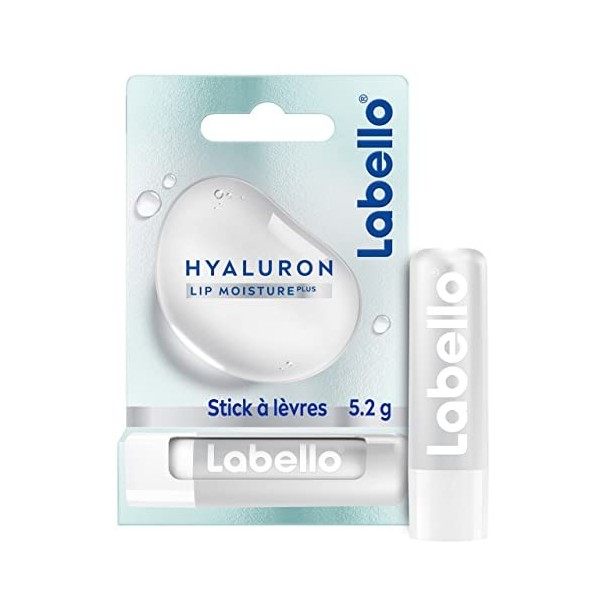 Labello Hydratant Hyaluron 1 x 5,2 g , Baume à lèvres à la formule ultra-hydratante et repulpante, Soin hydratant à l’Acide 