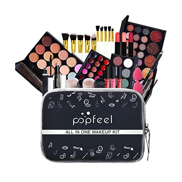 RoseFlower Coffret Maquillage Femme, Trousse de maquillage complète avec Palette de Fard à Paupières Yeux Maquillage Cosmetic