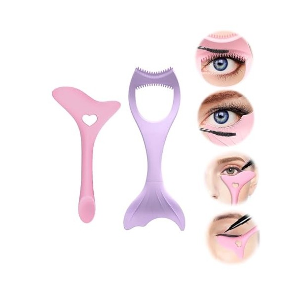 SVOCK Pochoir Mascara y Pochoir Eyeliner Yeux, Applicateur Mascara Gel de Silice, Multifonctionnel Pochoir Maquillage, Eyelin