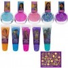 Townley Girl Disney Wish Kit de maquillage cosmétique scintillant pour filles avec brillant à lèvres autocollants pour vernis