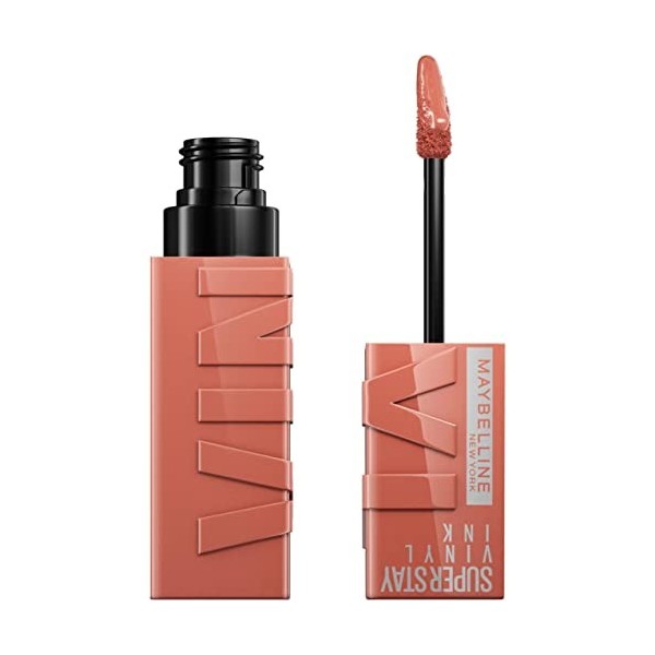 Maybelline New-York - Rouge à Lèvres Liquide - Effet Vinyl Brillant - Longue Tenue - SuperStay Vinyl Ink Nude Shock - Teinte 