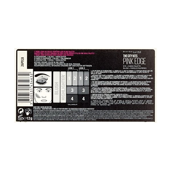 MAYBELLINE EYESHADOW PALETTE THE CITY KITS PINK EDGE 15G