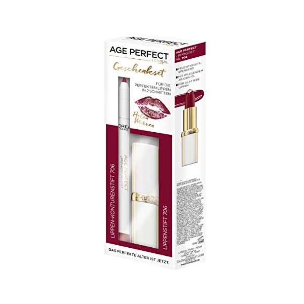 LOréal Paris 706 Age Perfect Helen Mirrens Rouge à lèvres + liner Lipliner Rouge à lèvres Bordeaux