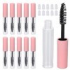 Agatige 10PCS Tube Mascara Vide et Brosse, 5 ML Bouteille de Tube Mascara Vide et Rechargeable Avec Baguette pour Cils, Boute