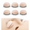 Lot de 3 paires de paupières de rechange amovibles pour tête de mannequin de cils avancée, pour lentraînement des cils et le