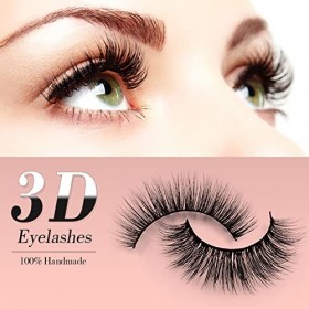 Cils magnétiques avec eye-liner, faux cils 3D longs et épais réutilisables, 5 paires de cils magnétiques 3D avec recourbe-cil
