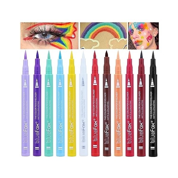 Ensemble coloré deye-liner liqui,Eyeliner liquiarc-en-mat | crayons pour les yeux néon imperméables anti-taches, eye-liner p