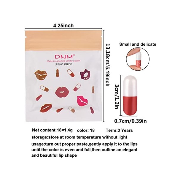 Color Capule lipstick Portable Mini Velvet Matte Lipstick Waterproof Long Lasting Mini Lipstick Pill capule Lipstick Mini Pil