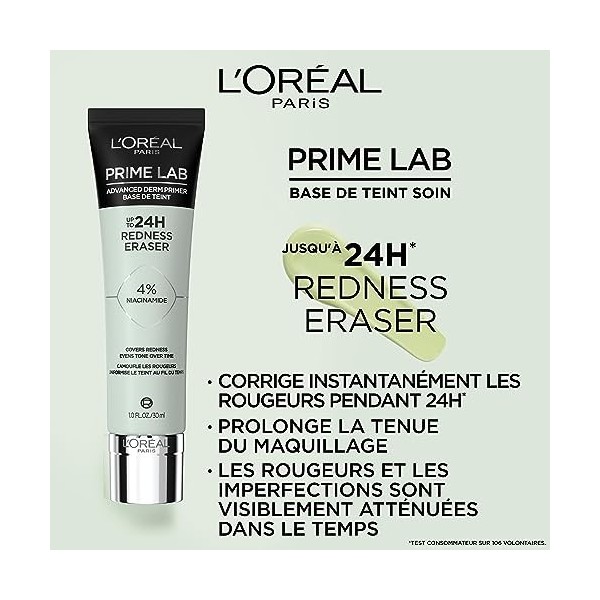 LOréal Paris - Base de Teint Soin Unifiante Longue Tenue - Fixation du Maquillage 24H - Formule 4% Niacinamide - Peaux Clair