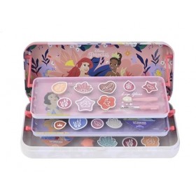 Lip Smacker Disney Princess Triple Layer Picnic Beauty Tin, Ensemble 3 Niveaux avec16 Brillants à Lèvres, 8 Crèmes Scintillan