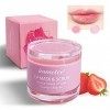 Masque pour lèvres, Gommage pour les lèvres, Crème hydratante pour lèvres, Baume à lèvres à la fraise, pour les lèvres pour é