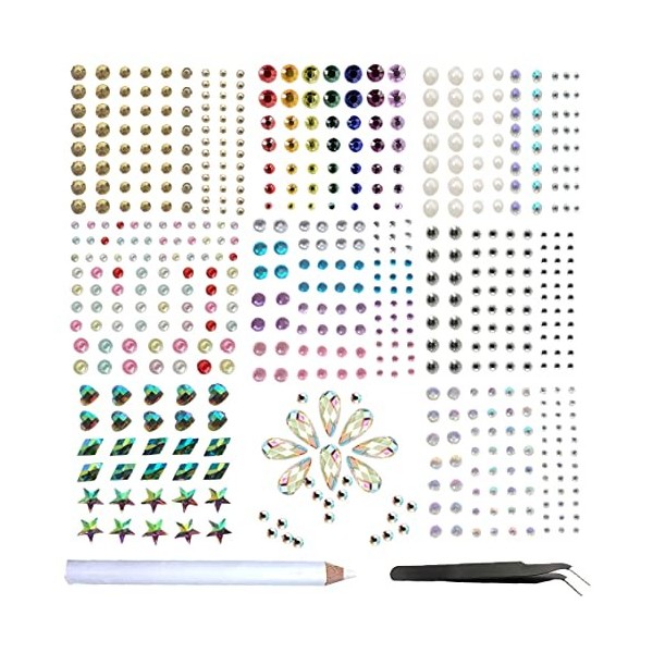 Strass Coachella Autocollant bijoux 9 Feuilles Visage Paillettes Yeux Visage Corps Ongles Festival Maquillage diamant Sticker