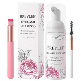 Eyelash Extension Shampoo & Brush + Mascara Wand,Eyelash Shampoo Foaming Cleanser for Professional Salon and Home Care,Wash f