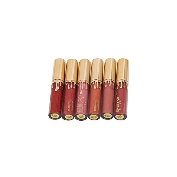 Lot de 6 mini rouges à lèvres liquides, mats, tenue longue durée