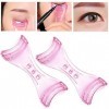 2pcs cartes dassistant eyeliner en plastique rose formes eye-liner gabarits gabarits guide gabarits supérieur sous doublure 