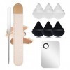 IOSPKKIO® Spatule de Maquillage en Acier Inoxydable Maquillage Palette Set Palette Set Professionnel Foundation Spatule Cosmé