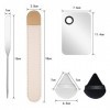 IOSPKKIO® Spatule de Maquillage en Acier Inoxydable Maquillage Palette Set Palette Set Professionnel Foundation Spatule Cosmé