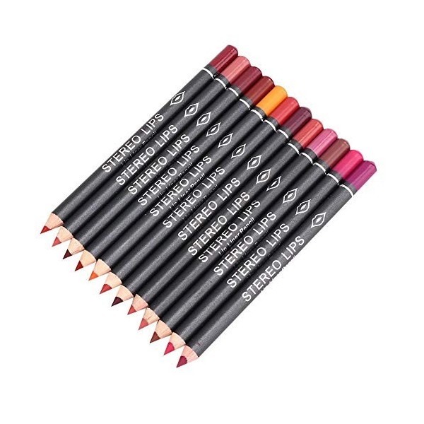 Lipliner 12pcs Lipliner Waterproof Matte Lip Liner Pencil Makeup Lip Cosmetic Pen Set pour le maquillage des lèvres, améliora