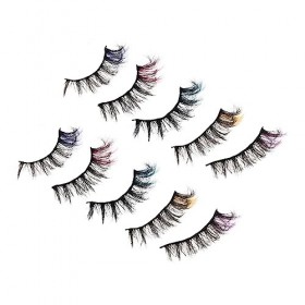 DOITOOL 5 Paires De Cils Maquillage Cils Cils Colorés Avec Livre De Cils De Couleur Cils En Vrac Boîtes De Cils Ioni Bande De