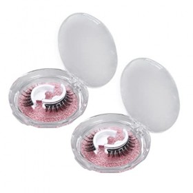 Autocollants De Faux Cils 2 Paires De Supports épais Bouclés Doubles Paupières Faux Cils Bandes De Gelée De Fibres Chimiques 