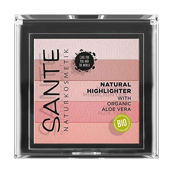 Sante Naturkosmetik Surligneur naturel bronzant, végétalien, 02 rose, 7 g