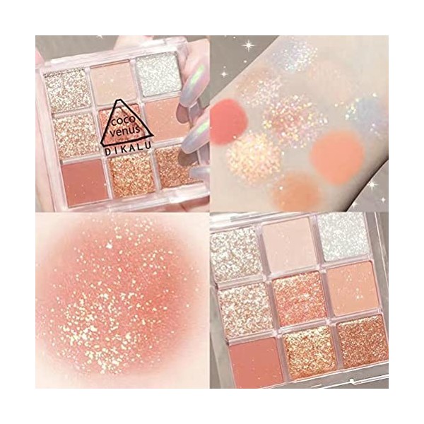 Set de Fards à Paupières Palette 9Couleur Paillettes Corps Maquillage Paillette Yeux Glitter Body Glitter Poudre Sequins Glit