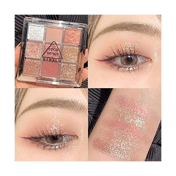 Set de Fards à Paupières Palette 9Couleur Paillettes Corps Maquillage Paillette Yeux Glitter Body Glitter Poudre Sequins Glit