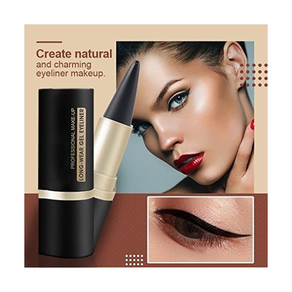 Matte Quick-Dry Eyeliner, Ultra Black Gel Eyeliner, Eyeliner Mat à séchage Rapide, Eyehiner en Gel Longue Tenue, Eye-Liner im