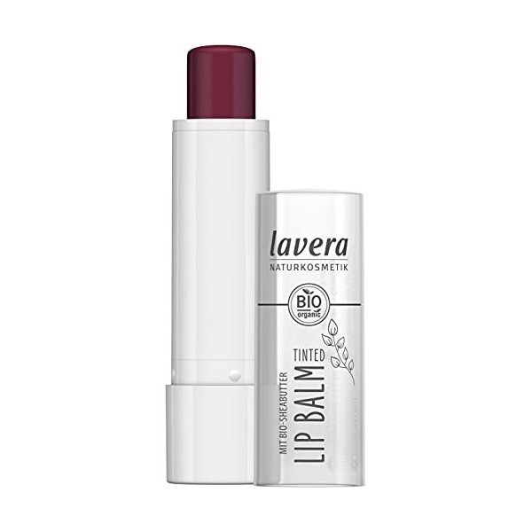 lavera Tinted Lip Balm - Deep Plum 04 - Brillants à lèvres - Cosmétiques naturels - sans silicone - Vitamin E & Beurre de kar