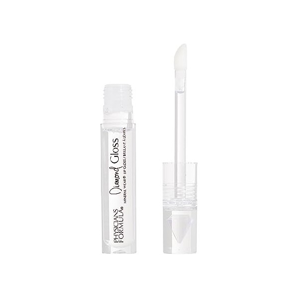 Physicians Formula Mineral Wear Diamond Gloss, Gloss à Lèvres Transparent, Sérum-Hybride à Effet Brillant pour des Lèvres Plu