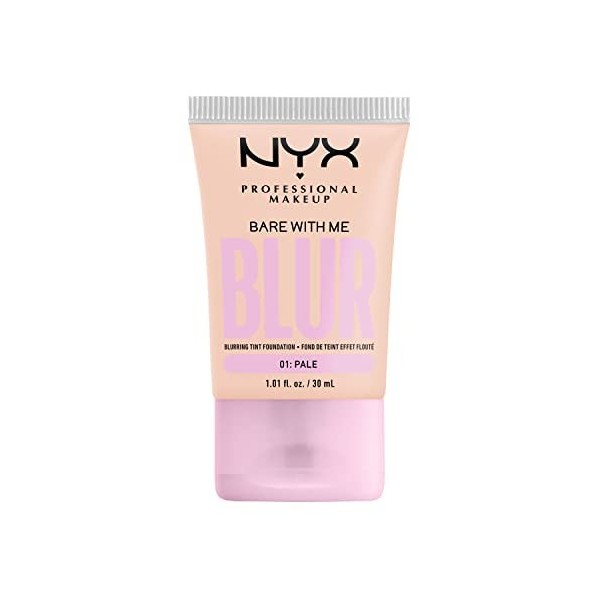 NYX Professional Makeup Fond de Teint Effet Flouté Bare With Me Blur, Couvrance Moyenne, Fini Mat Naturel, Niacinamide, Match