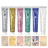 Gel Paillettes Corps, MKNZOME 6 pièces Paillette Visage Festival Maquillage Paillette Visage Gel Paillette Cheveux Glitter Ma