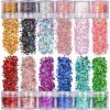 TSUWNO Set de 12 Couleurs de Paillettes pour Maquillage de Corps - Parfait pour Festivals, Fêtes et Ornements de Visage, Corp