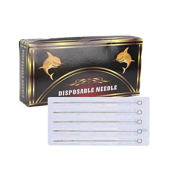 50 Pièces Aiguille de Tatouage en Acier Inoxydable Jetable Aiguille de Tatouage de Sécurité Sanitaire 5M1/7M1/11M1 Aiguille d