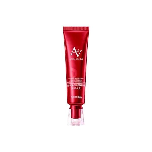 Fond de teint liquide nourrissant au ginseng rouge Imperméable à leau Couverture complète Contrôle de lhuile Maquillage de 