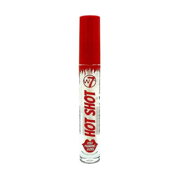 W7 Hot Shot Gloss repulpant – Effet repulpant pour des lèvres plus pulpeuses – Finition transparente, naturelle, haute brilla