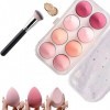 GIGIIS Éponge Maquillage 8 Pièces Eponges Maquillage Visage Beauty Blender Éponge Fond de Teint Lavables Sans Latex Éponges d