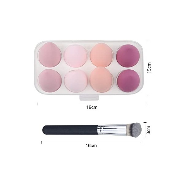 GIGIIS Éponge Maquillage 8 Pièces Eponges Maquillage Visage Beauty Blender Éponge Fond de Teint Lavables Sans Latex Éponges d