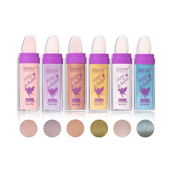 RoseFlower Highlighter Makeup Stick Polvo de hadas, Long Lasting Shimmer Highlighter Poudre Tapotante pour Paillettes Visage,