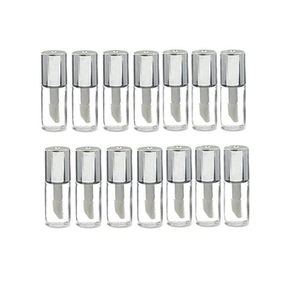 Ericotry Lot de 12 flacons vides rechargeables en plastique pour gloss à lèvres, baume à lèvres, mini flacons de 1,2 ml avec 