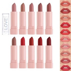 Mini coffret cadeau rouge à lèvres, Lot de 10 teintures à lèvres imperméables et non collantes en taille mini, Cosmétiques po