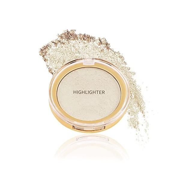 Boobeen Highlighter Powder Palette - Illuminateur de lumière pour le visage Highlighter Makeup, Long Lasting Brighten Skin